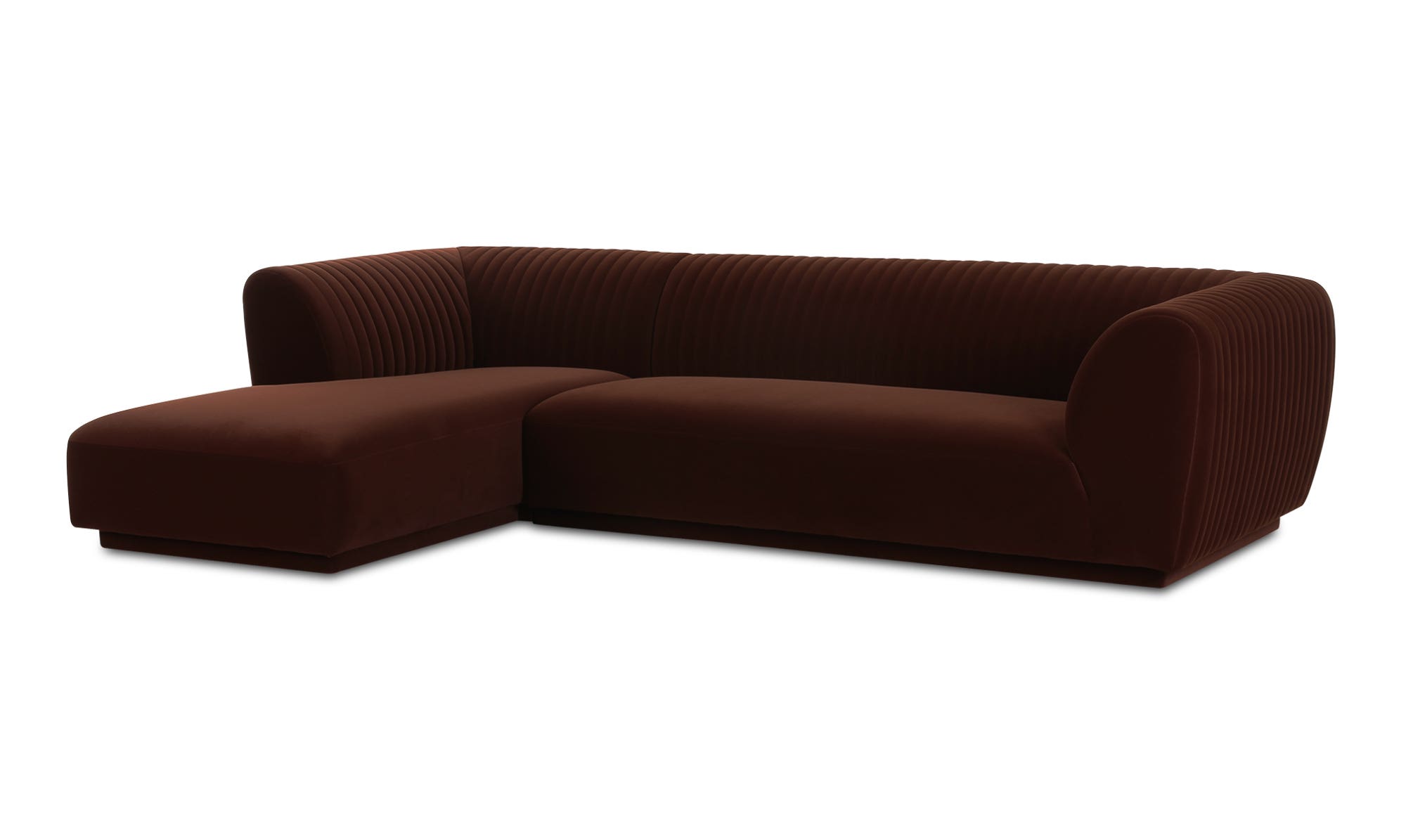 Moe's Zandro Contemporary Left Arm Sectional - Warm Brown