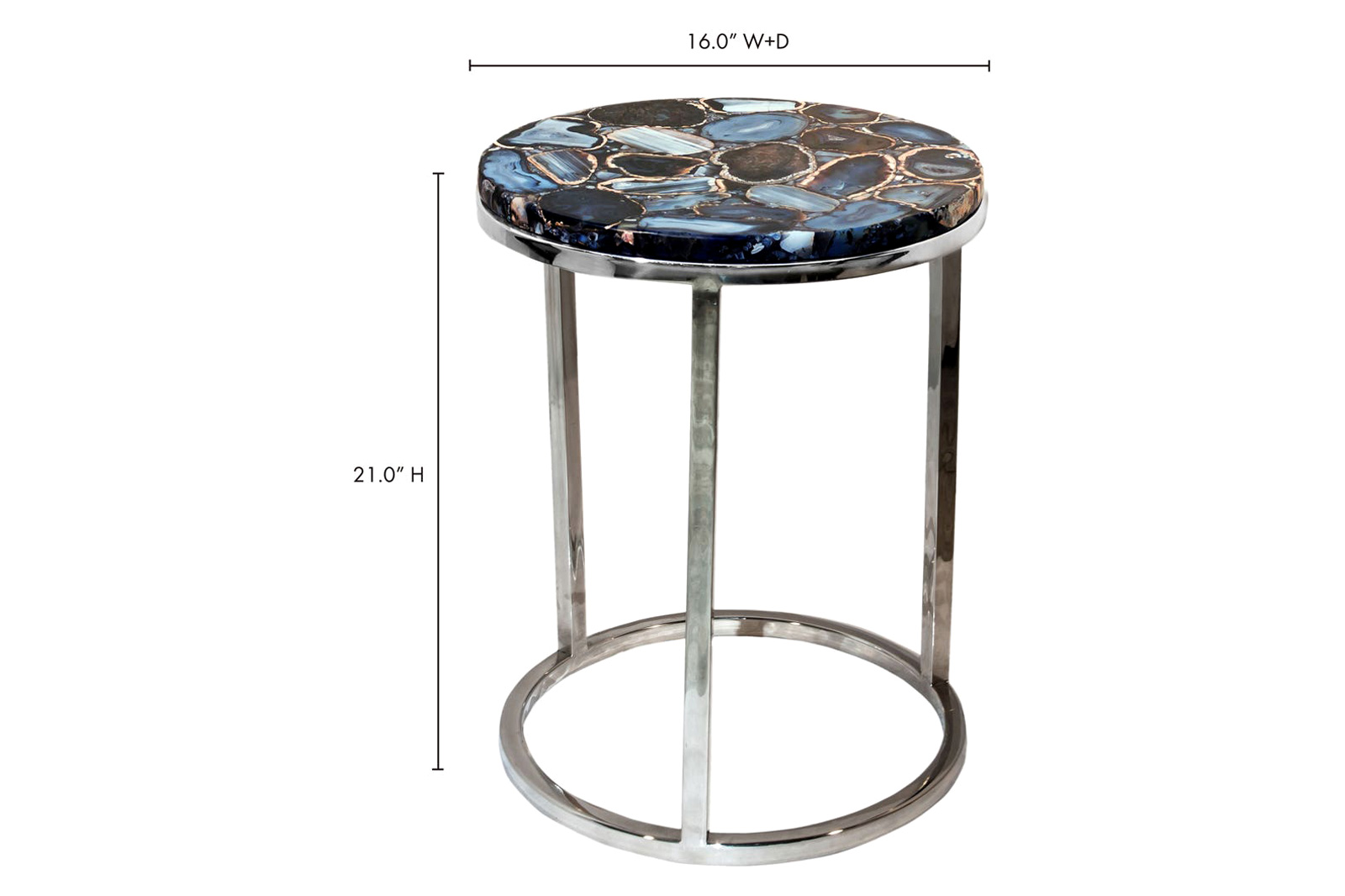 Moe's - Shimmer Agate Accent Table in Gray