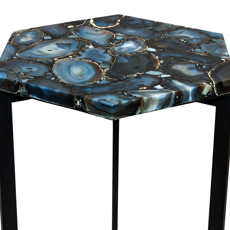 Moe's - Hexagon Agate Accent Table in Gray