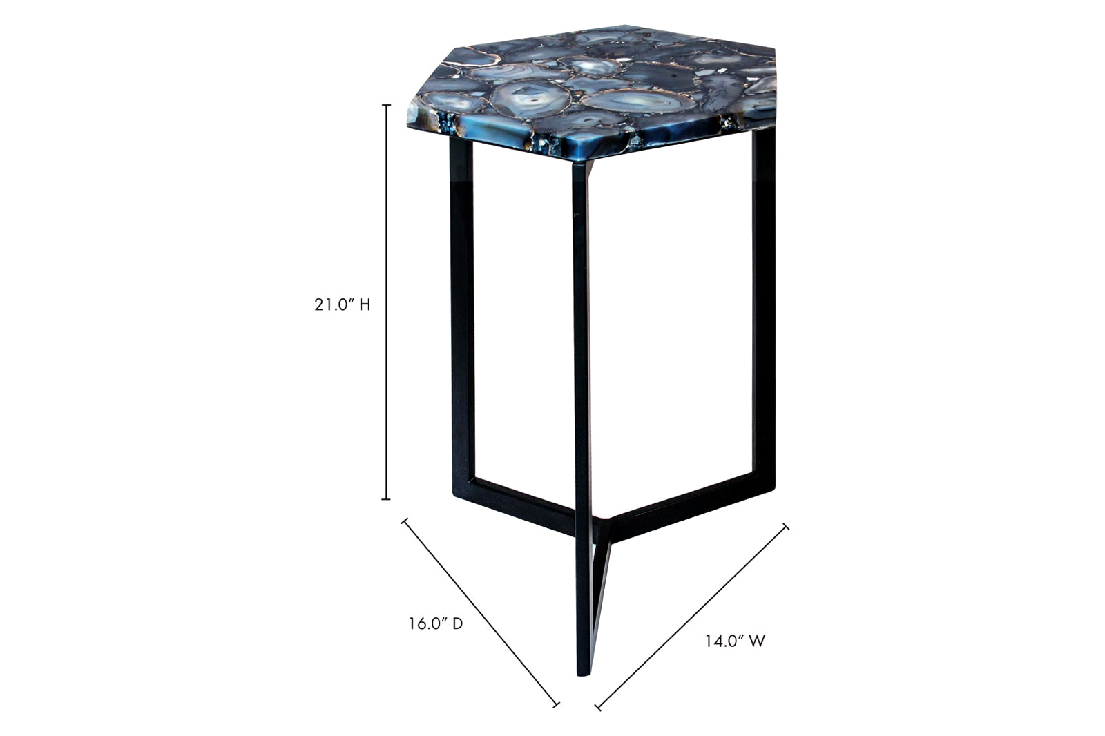 Moe's - Hexagon Agate Accent Table in Gray