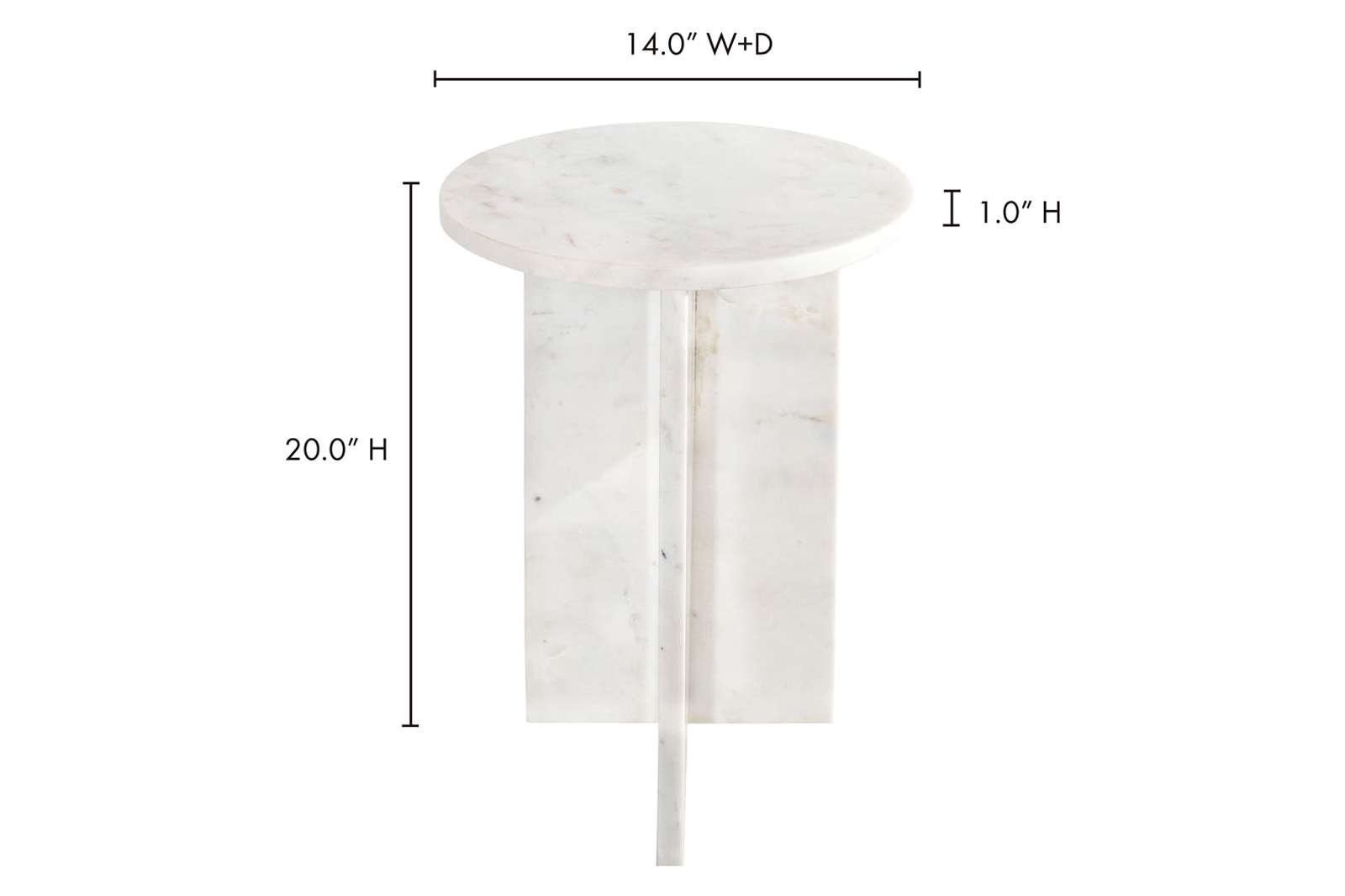 Moe's Grace Accent Table - White