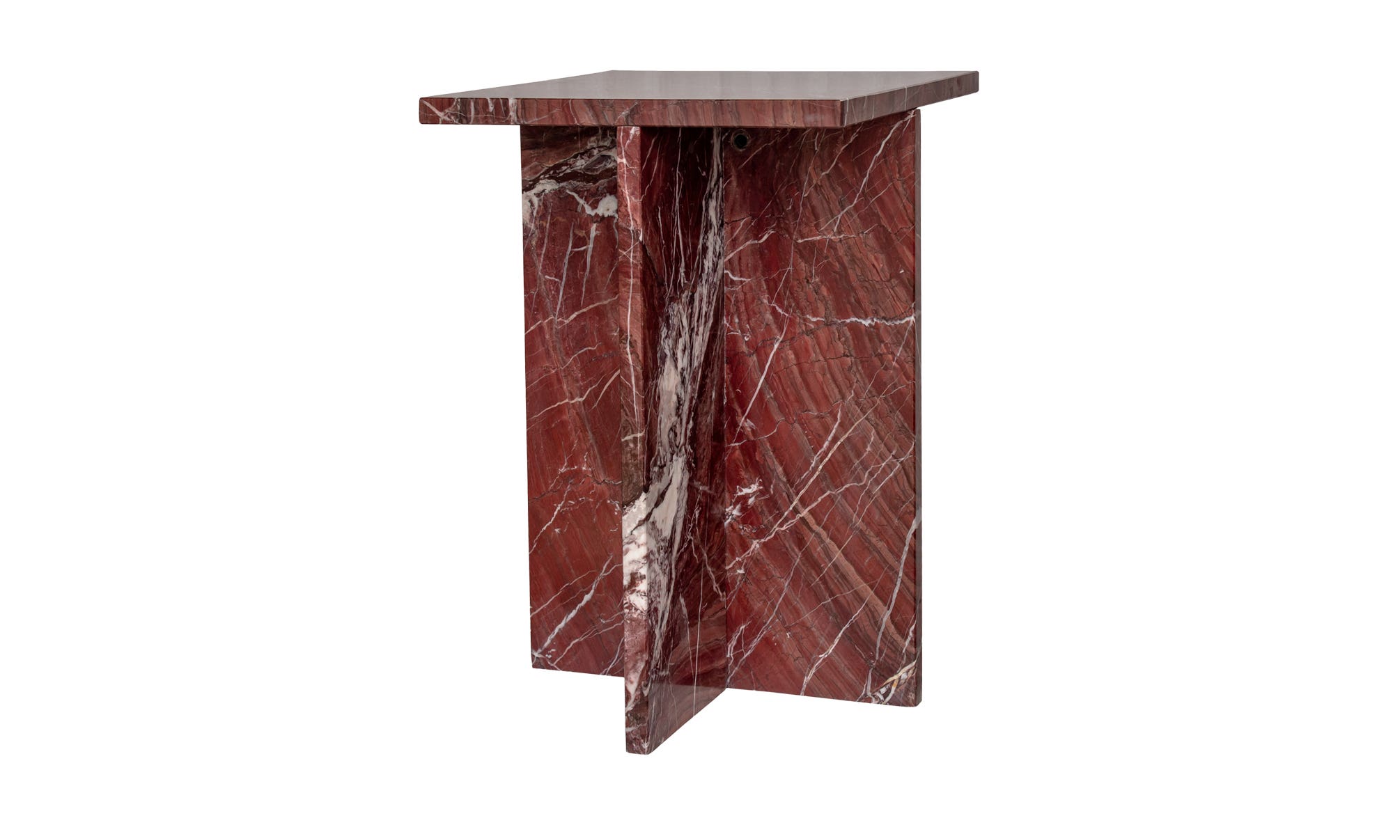 Moe's Blair Contemporary Accent Table - Rosso Levanto Marble