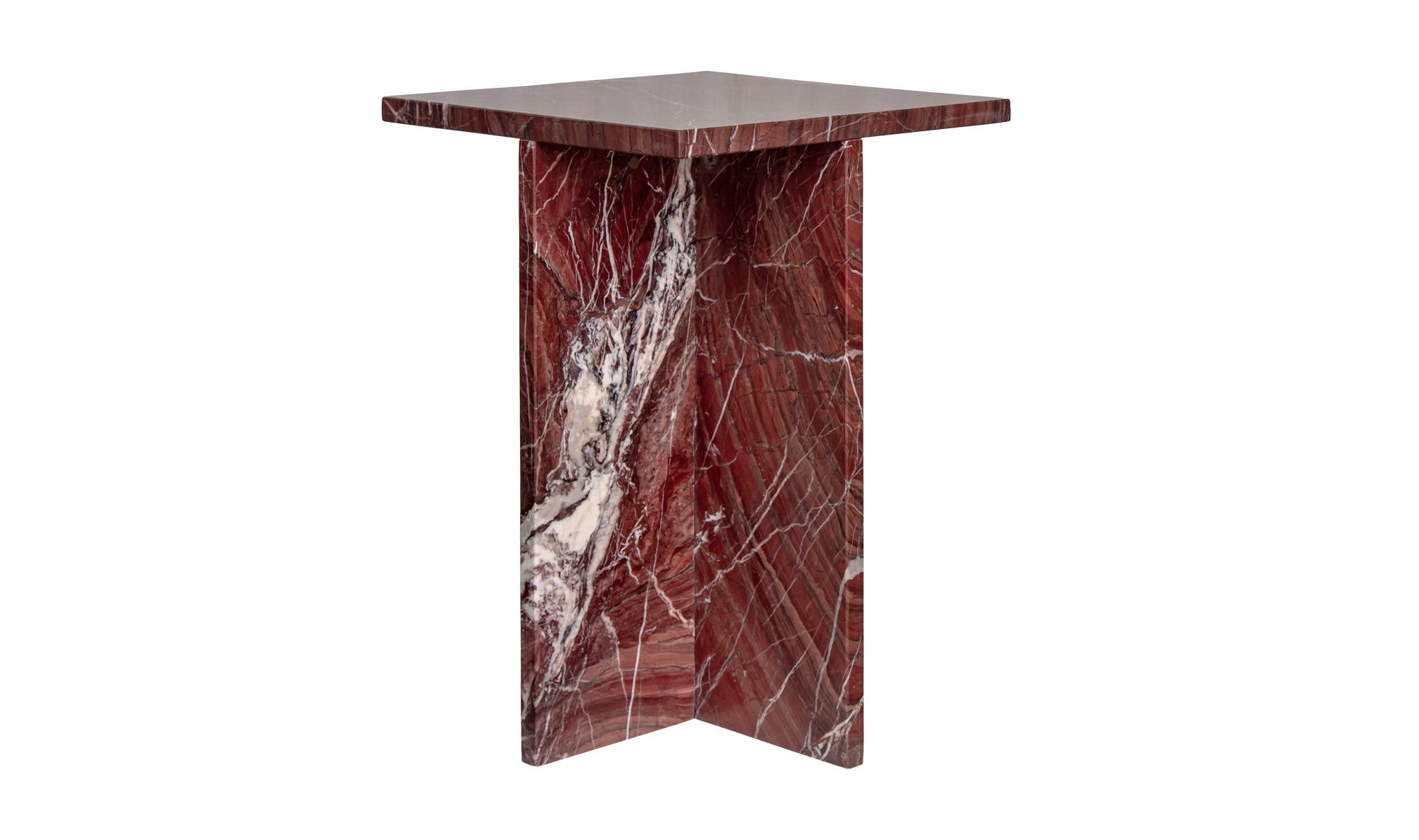 Moe's Blair Contemporary Accent Table - Rosso Levanto Marble