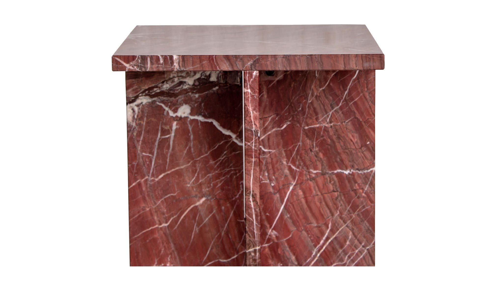 Moe's Blair Contemporary Accent Table - Rosso Levanto Marble