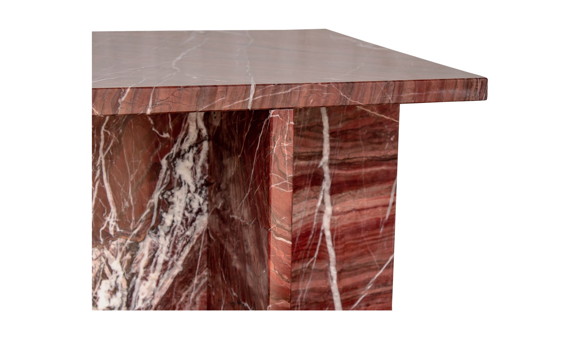 Moe's Blair Contemporary Accent Table - Rosso Levanto Marble