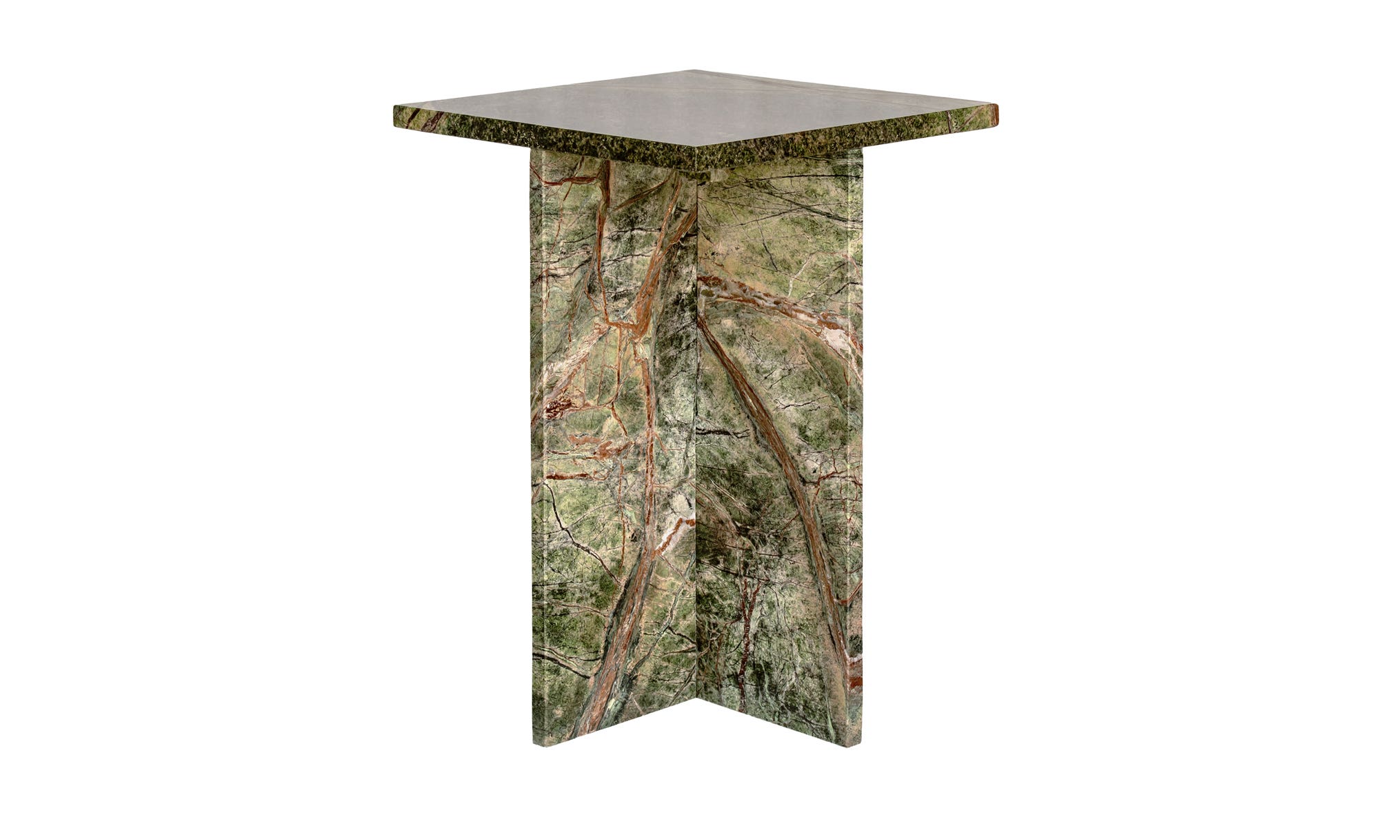 Moe's Blair Contemporary Accent Table - Rainforest Green Marble