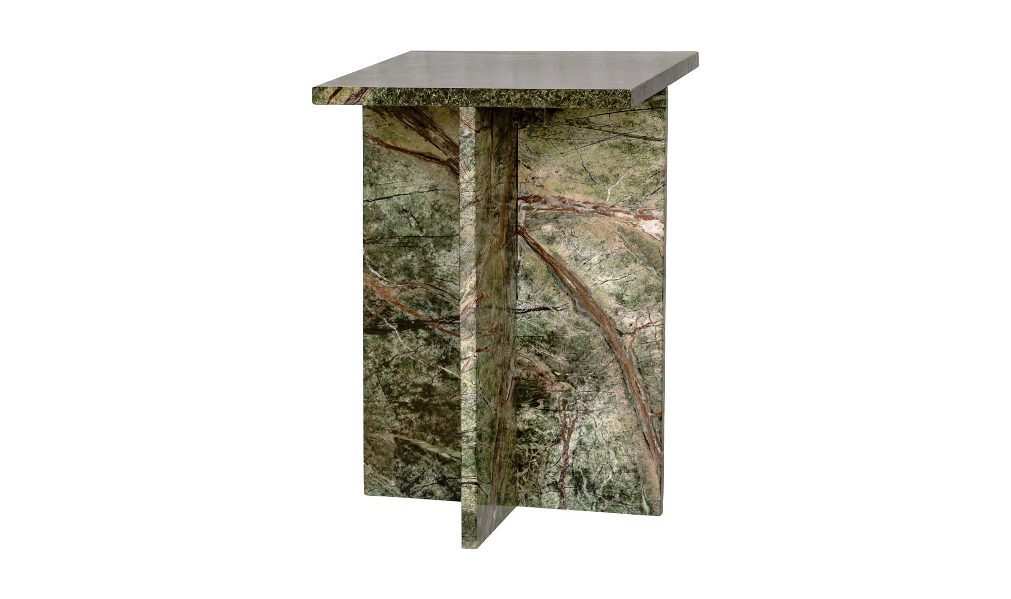 Moe's Blair Contemporary Accent Table - Rainforest Green Marble