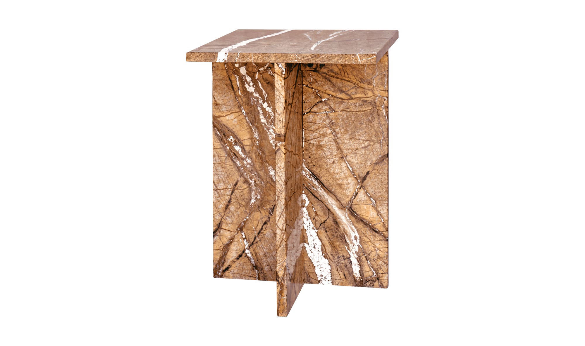 Moe's Blair Contemporary Accent Table - Golden Forest Marble