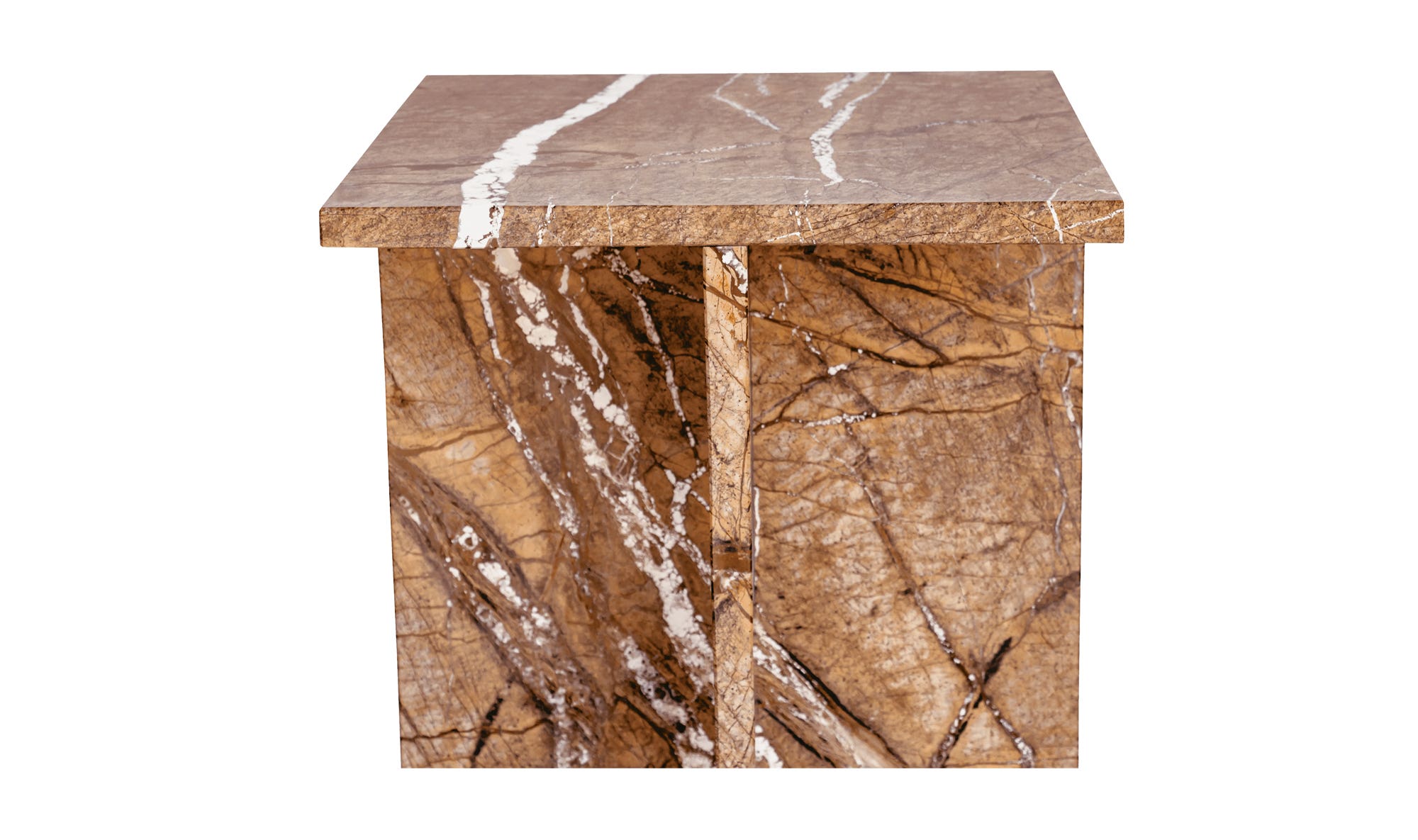 Moe's Blair Contemporary Accent Table - Golden Forest Marble