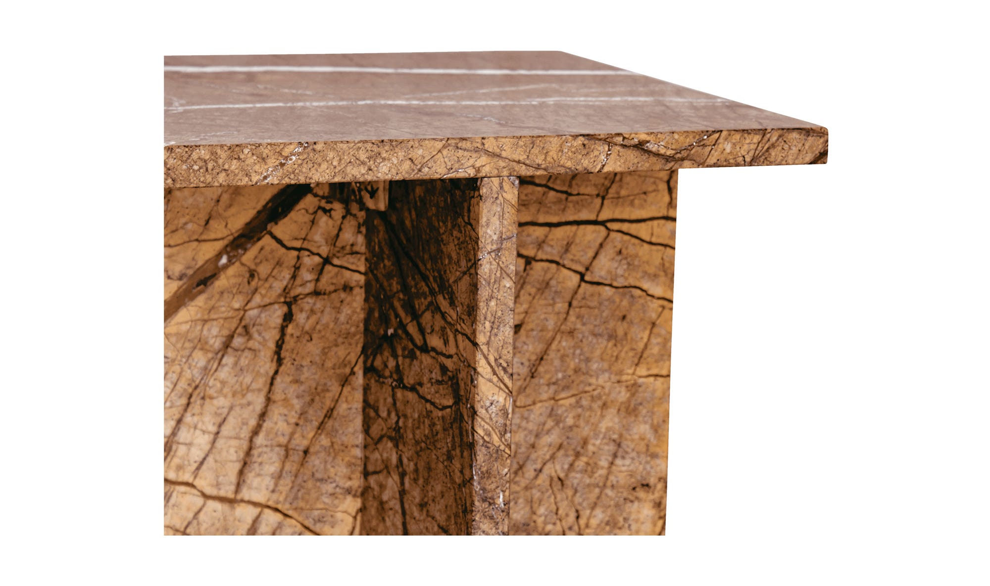 Moe's Blair Contemporary Accent Table - Golden Forest Marble