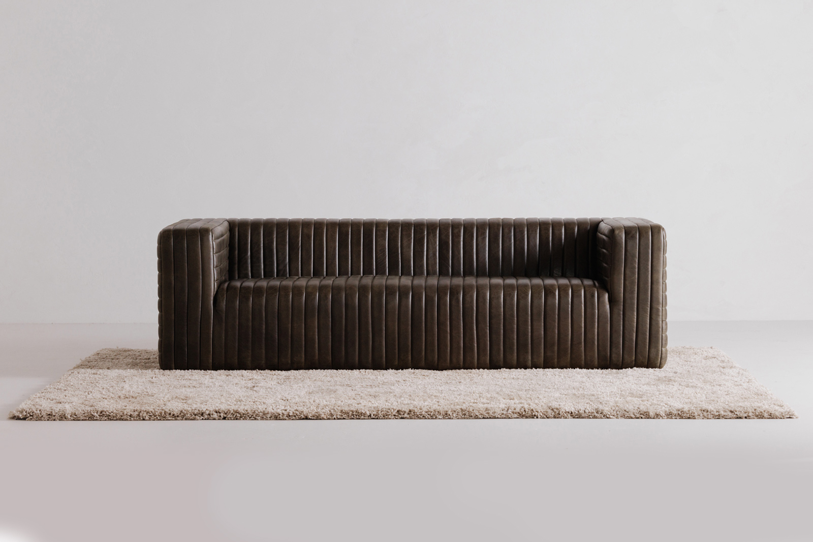 Moe's Castle Sofa - Charred Olive