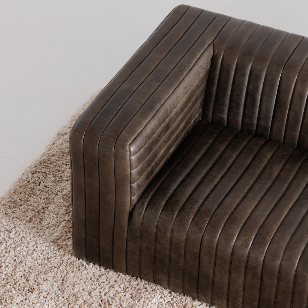 Moe's Castle Sofa - Charred Olive