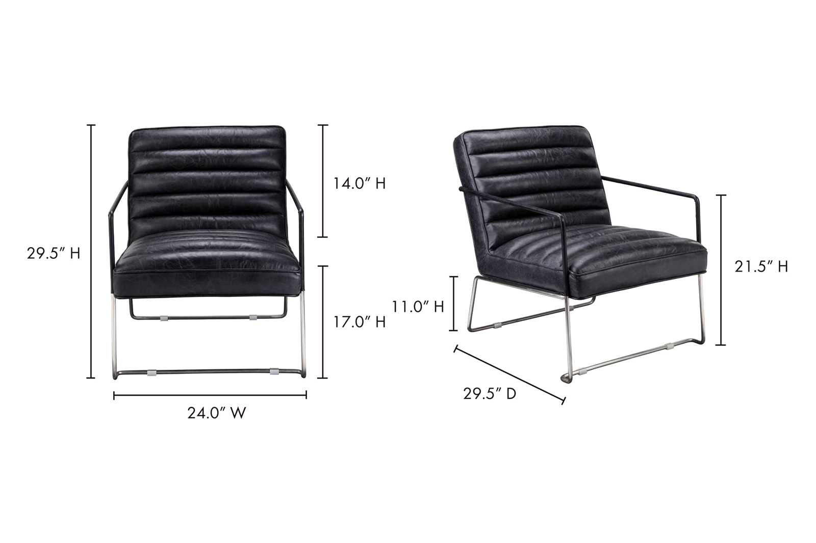 Moe's - Desmond Club Chair in Black