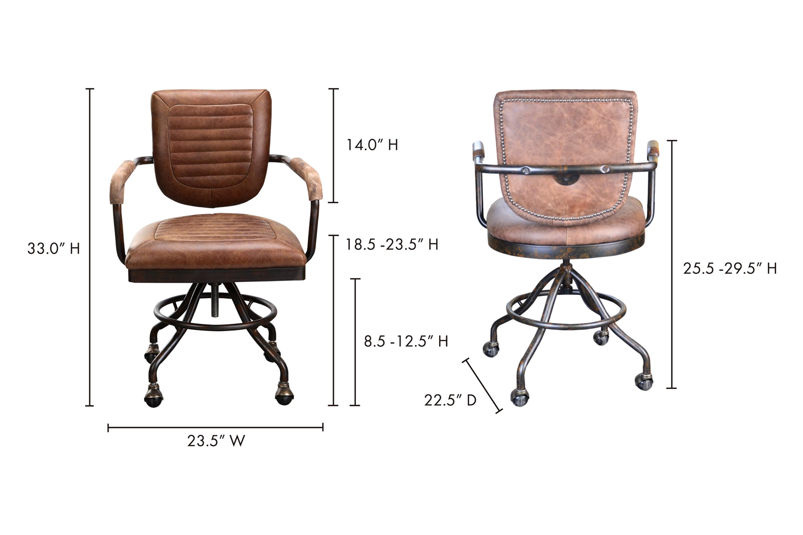 Moe's Foster Desk Chair - Light Brown