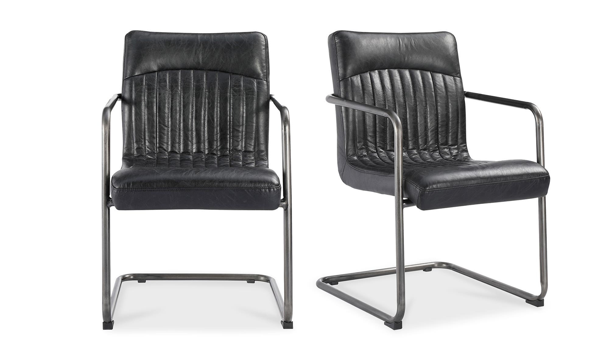 Moe's Ansel Industrial Armchair Set of 2 - Black