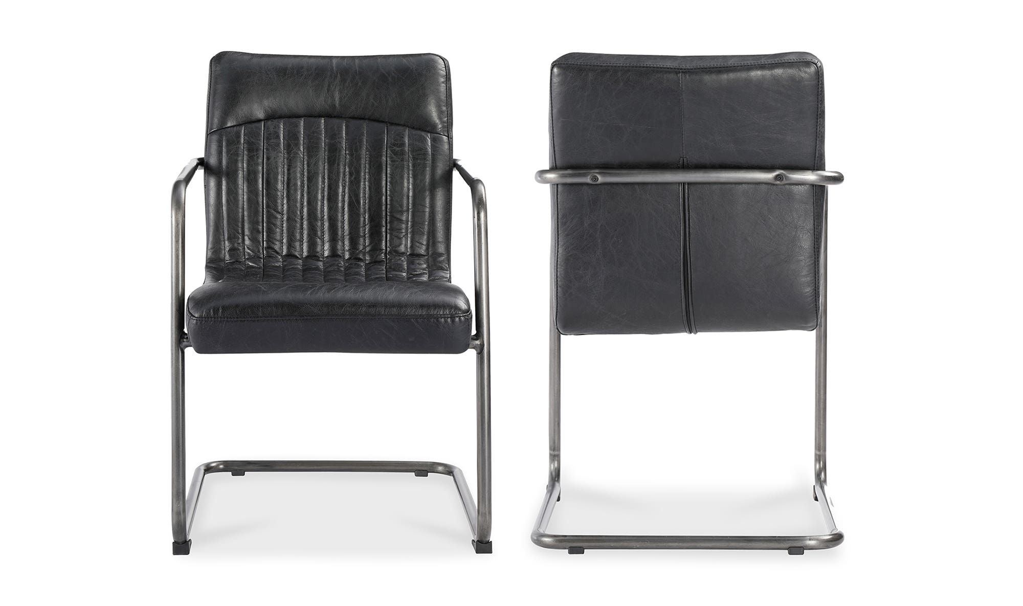 Moe's Ansel Industrial Armchair Set of 2 - Black