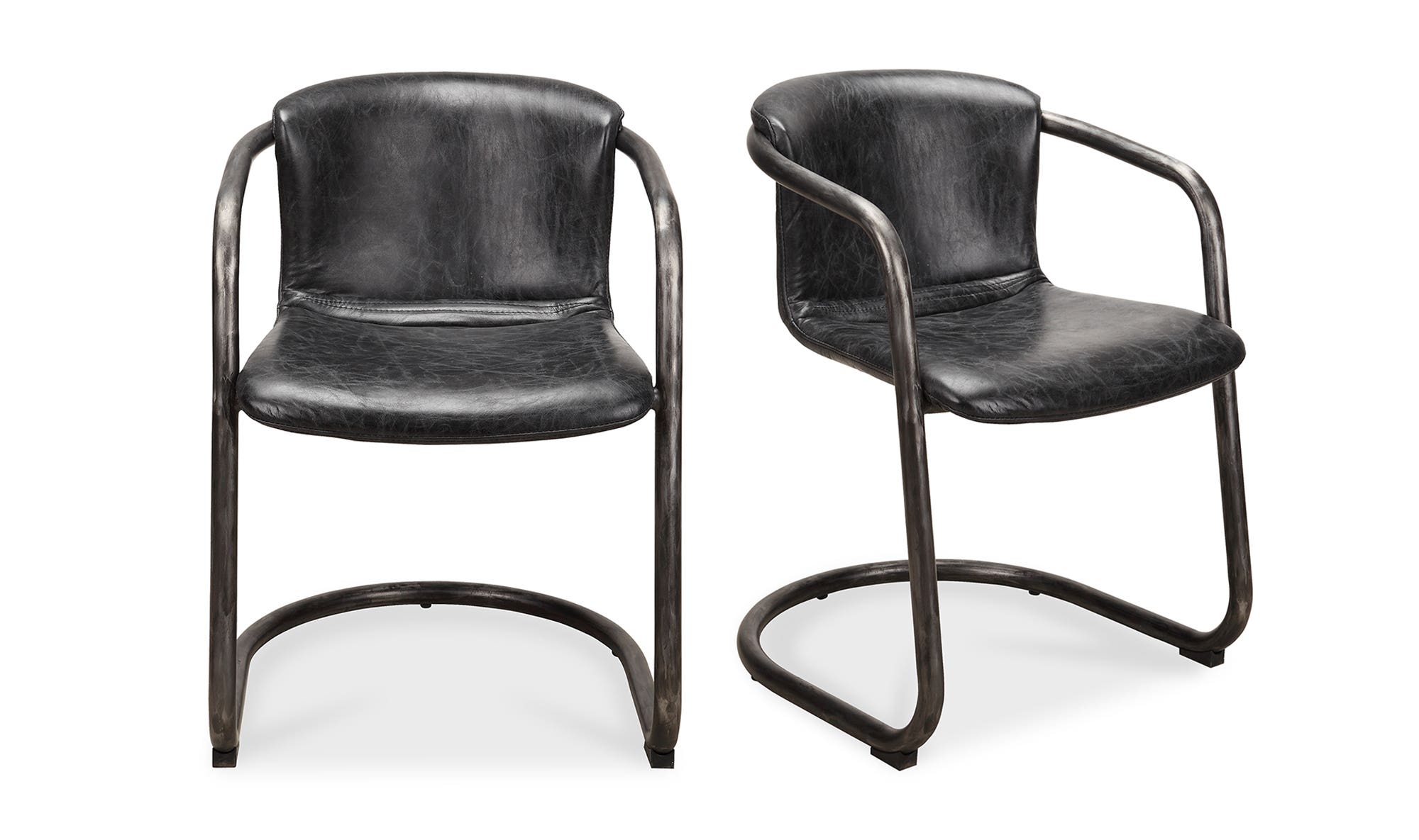 Moe's Freeman Industrial Dining Chair Set of 2 - Black