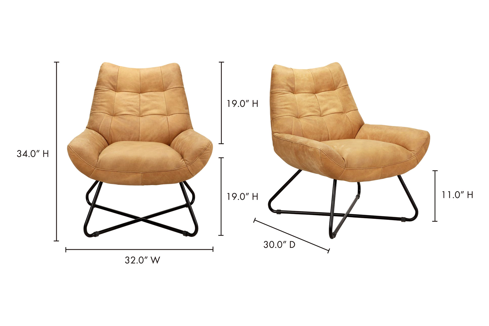 Moe's Graduate Lounge Chair - Tan