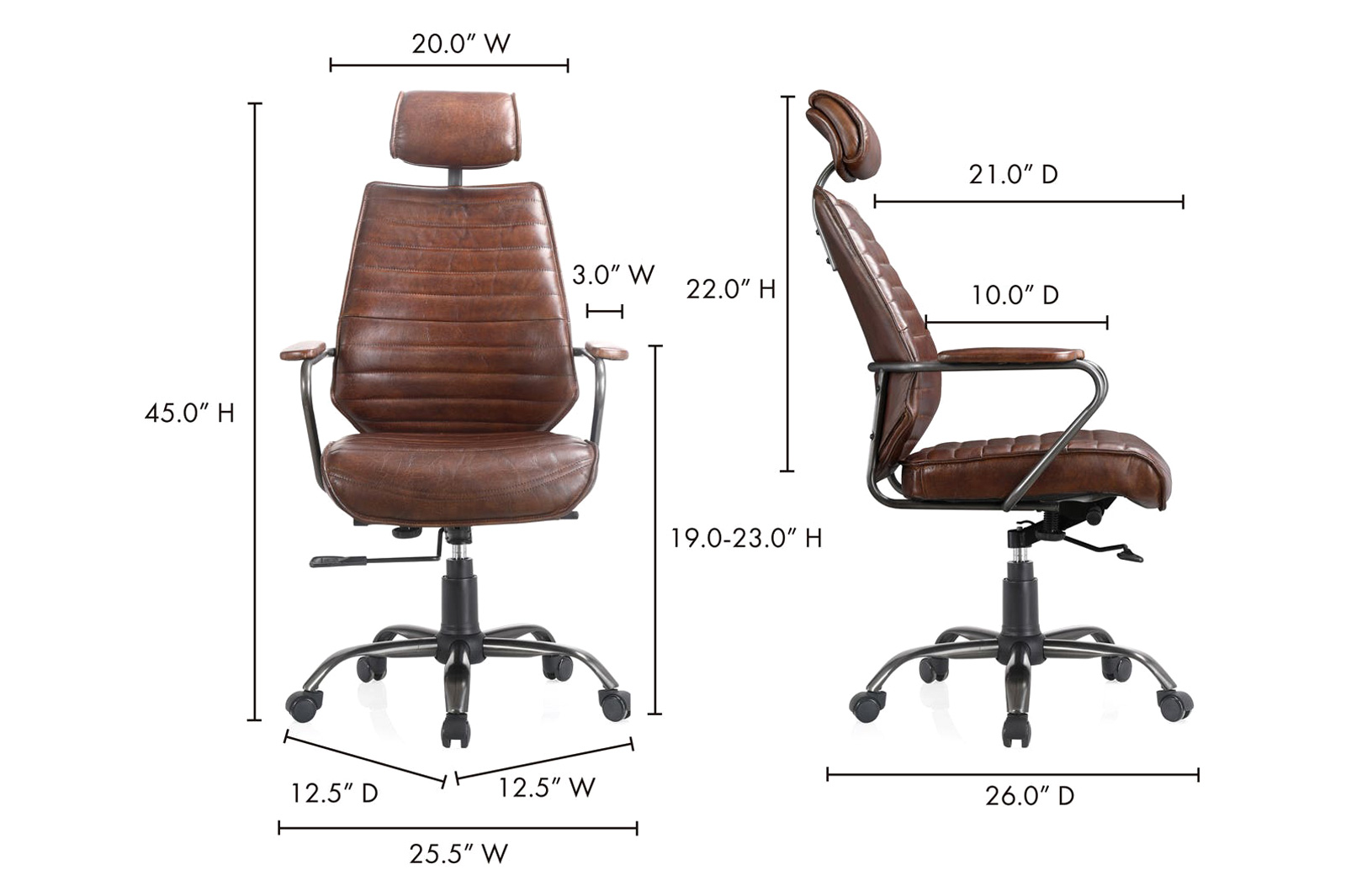 Moe's Executive Office Chair - Dark Brown