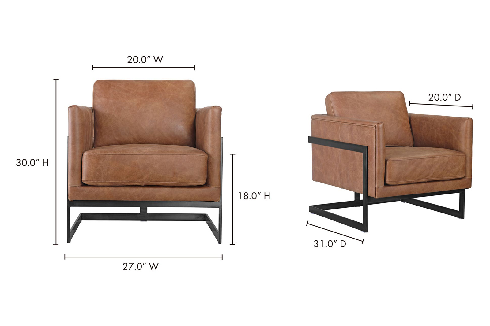 Moe's Luxley Club Chair - Cappuccino