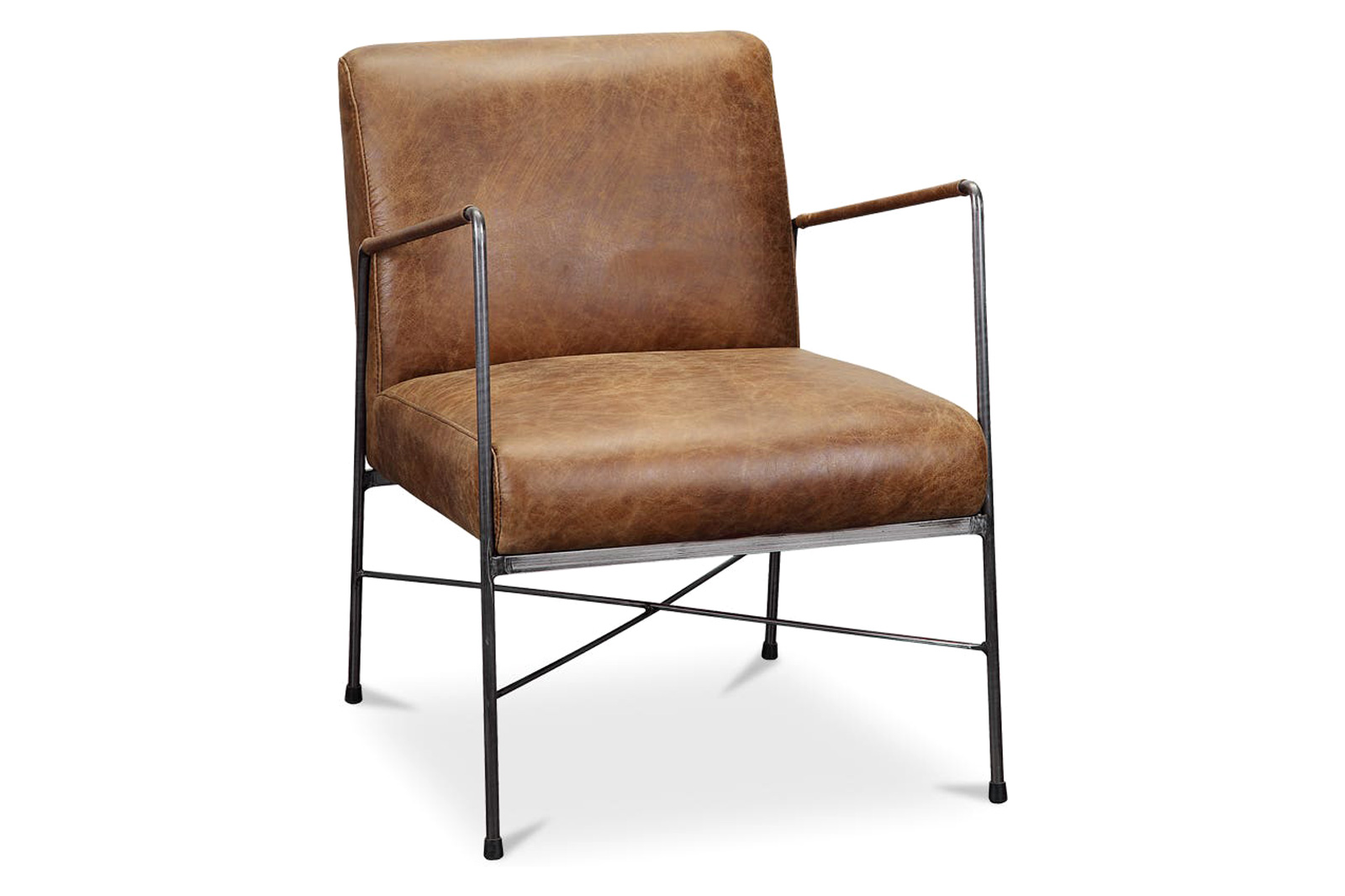 Moe's Dagwood Leather Armchair - Cappuccino