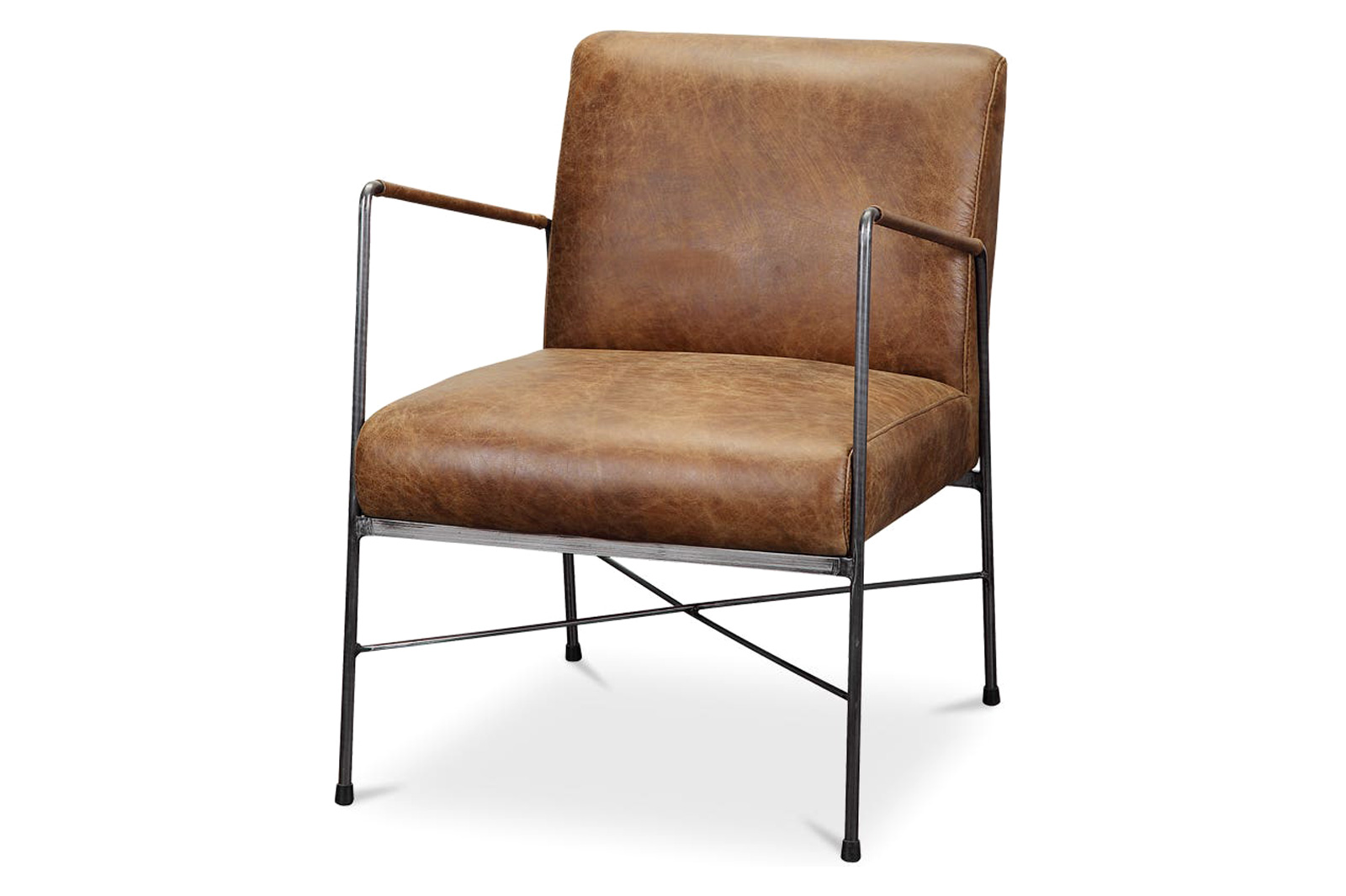 Moe's Dagwood Leather Armchair - Cappuccino