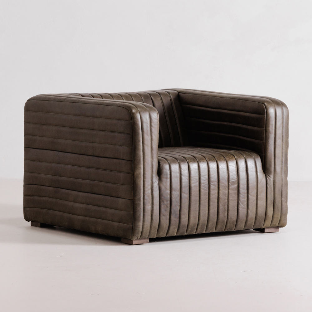 Moe's Castle Chair - Charred Olive