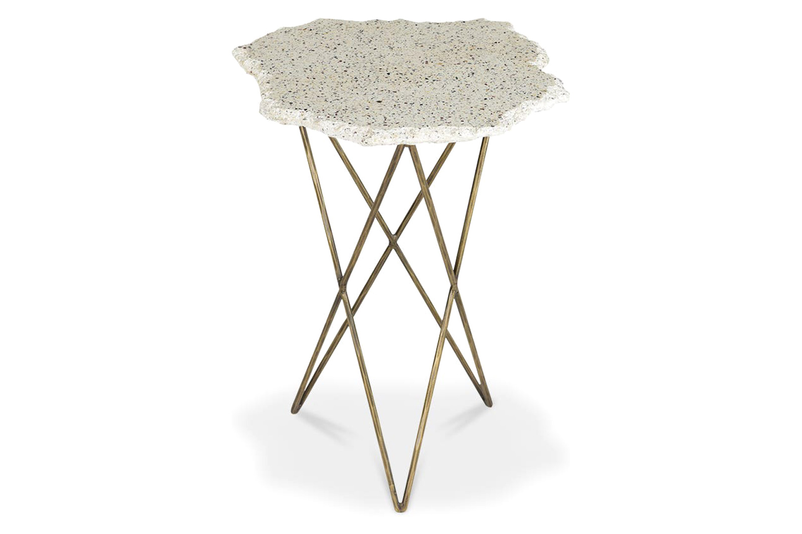 Moe's - Positano Terrazzo Side Table in White