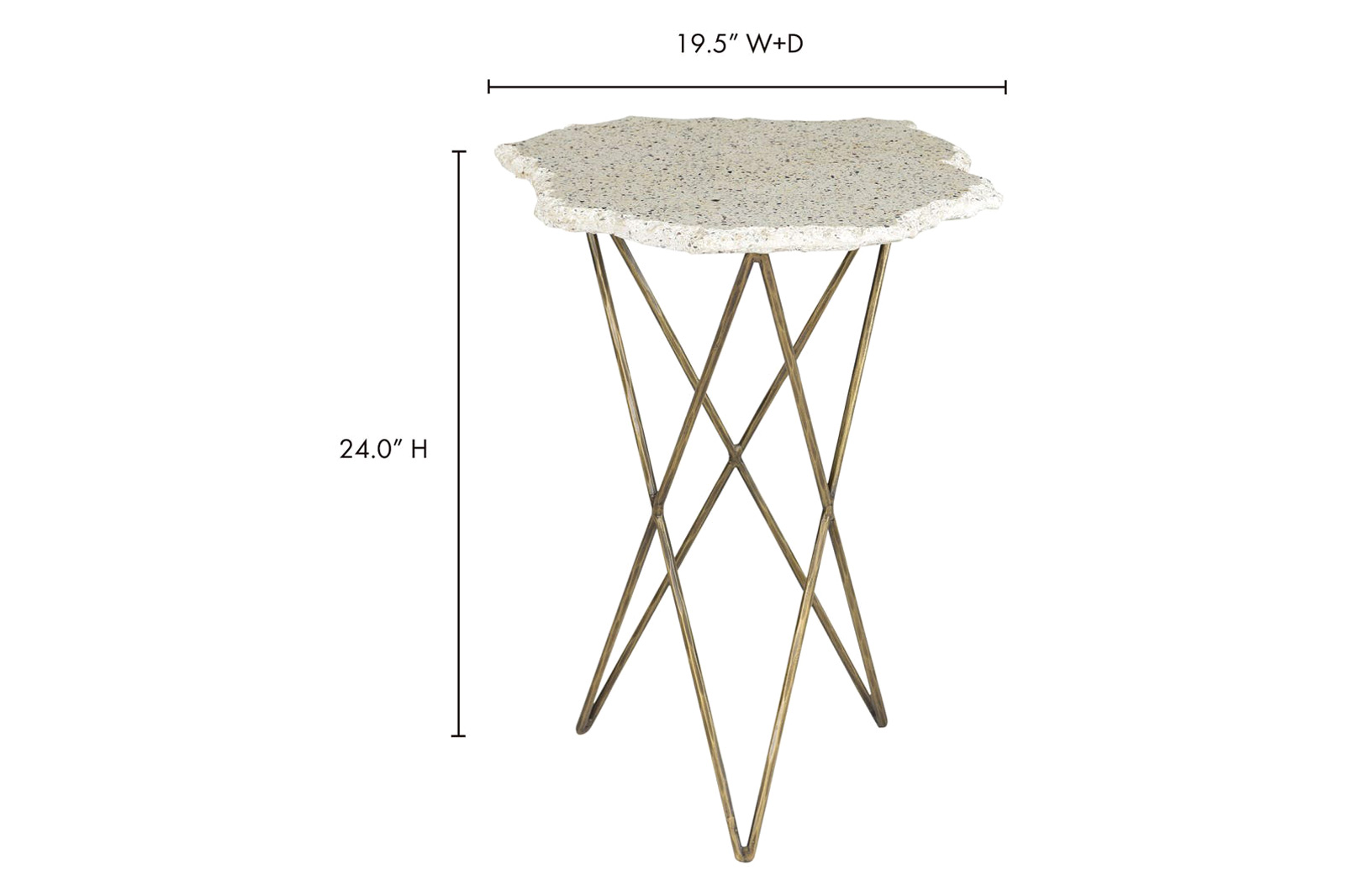 Moe's - Positano Terrazzo Side Table in White