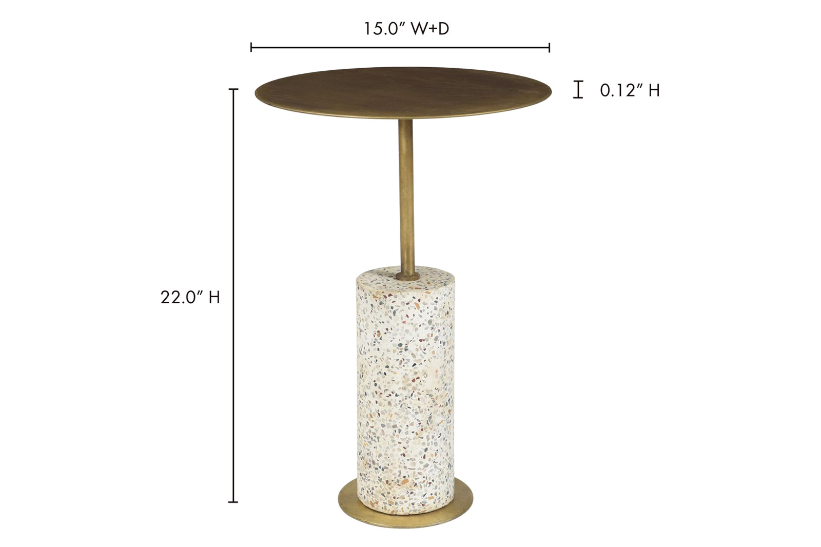 Moe's - Gabriel Accent Table in Brass