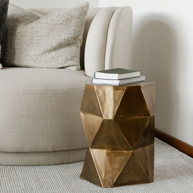 Moe's - Quintus Accent Table in Brass