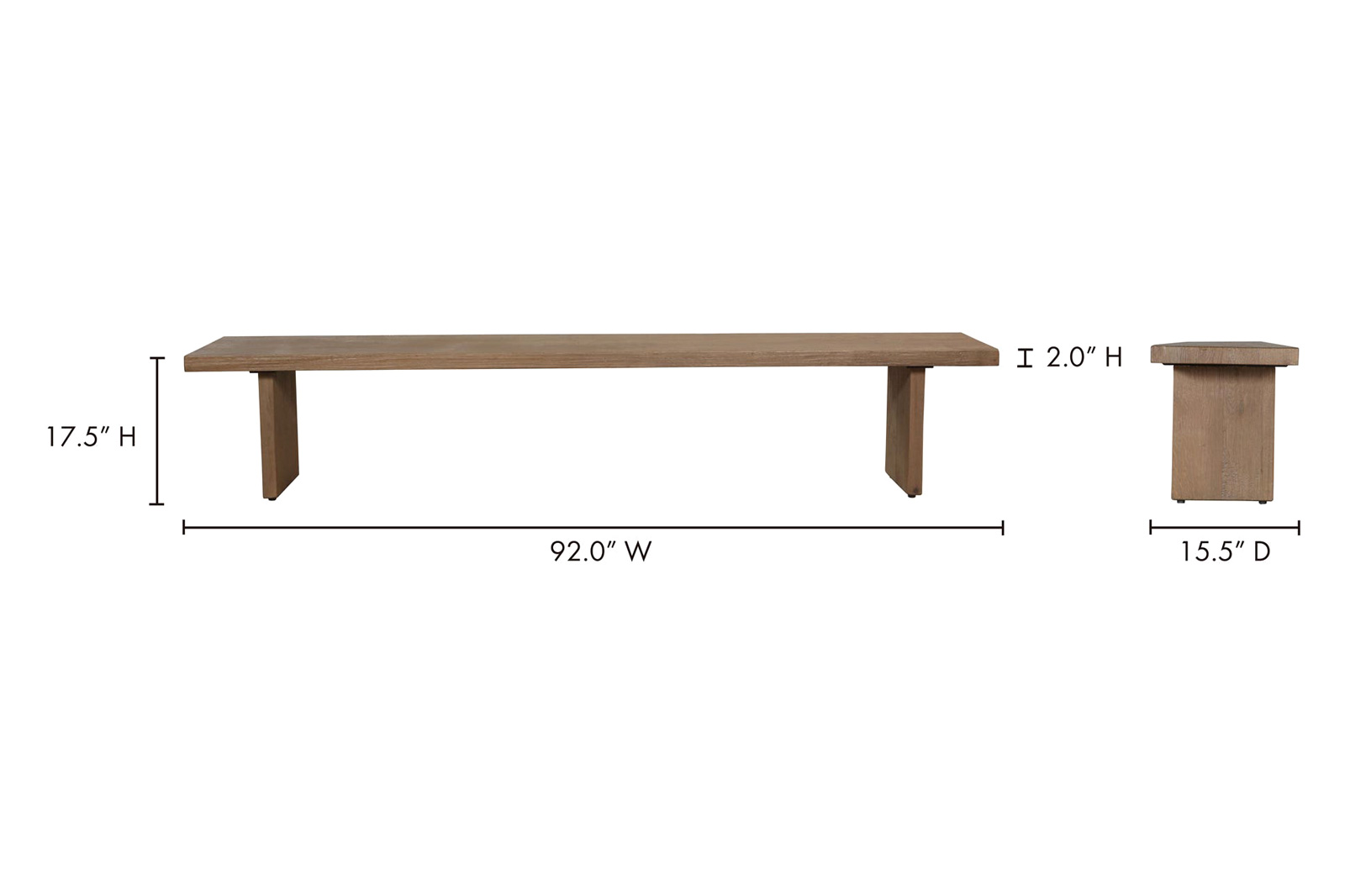 Moe's - Koshi Bench in Brown