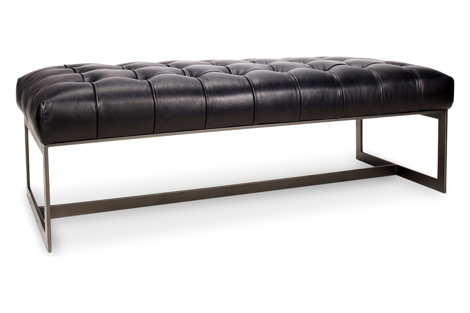 Moe's Wyatt Leather Bench - Black