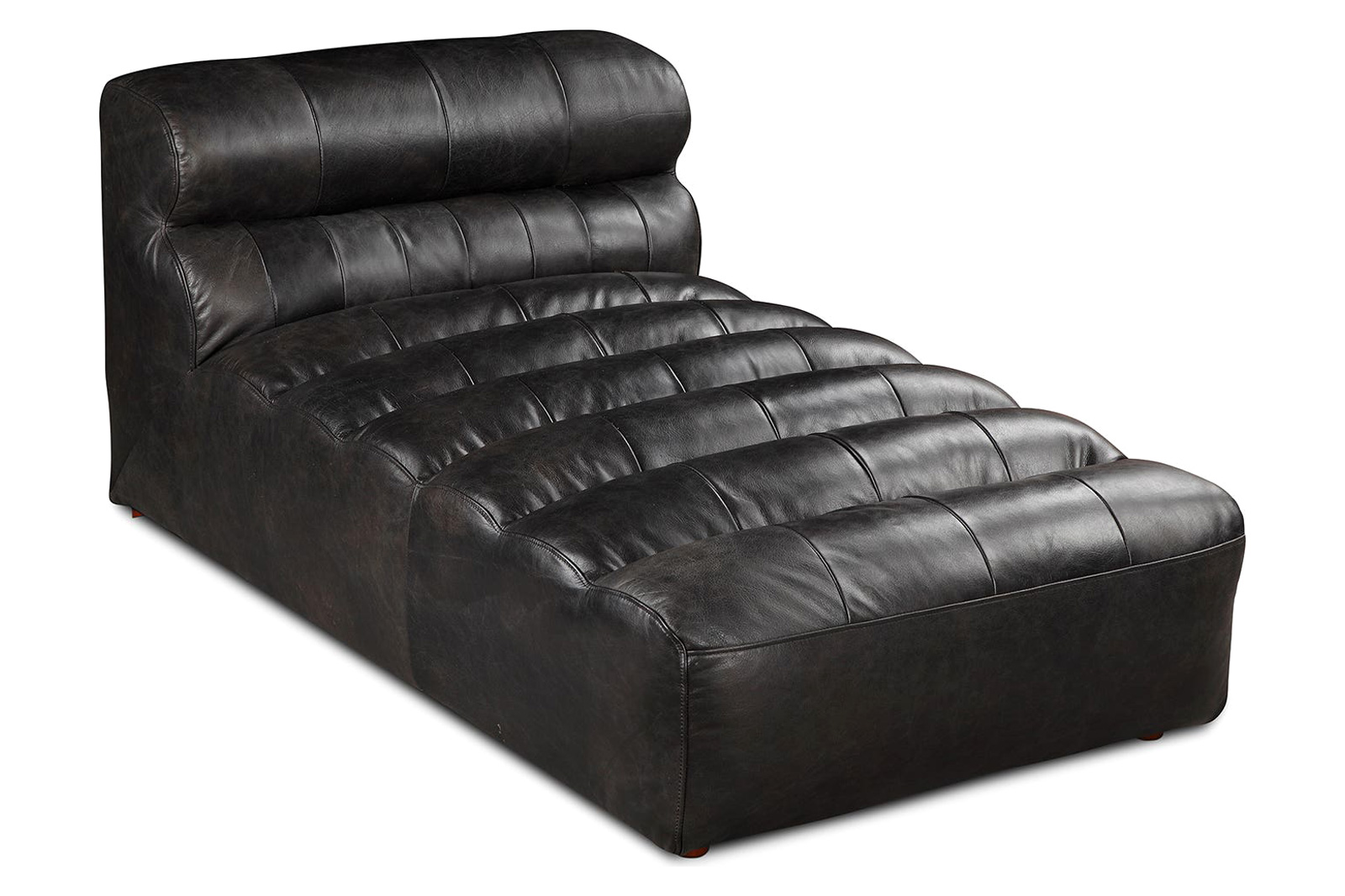 Moe's™ Ramsay Leather Chaise - Antique