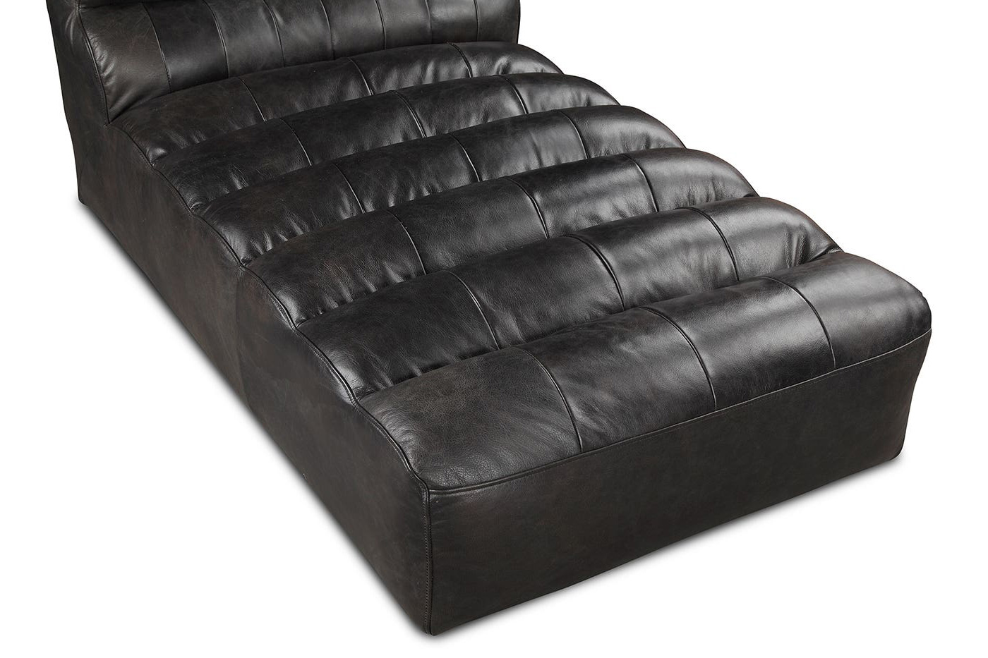 Moe's™ Ramsay Leather Chaise - Antique