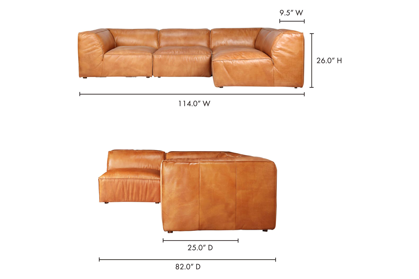 Moe's Luxe Signature Modular Sectional - Tan