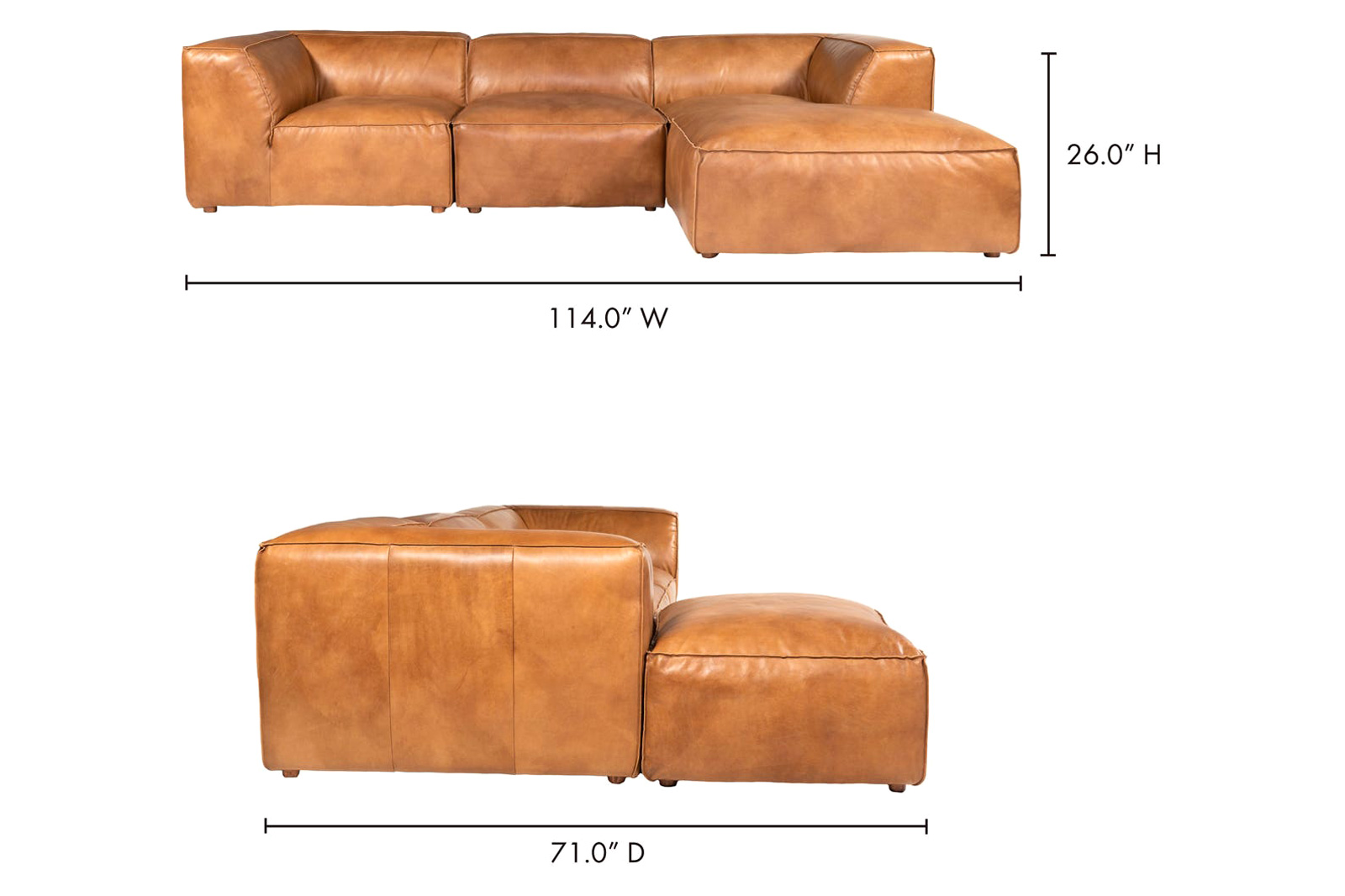 Moe's Luxe Lounge Modular Sectional - Tan