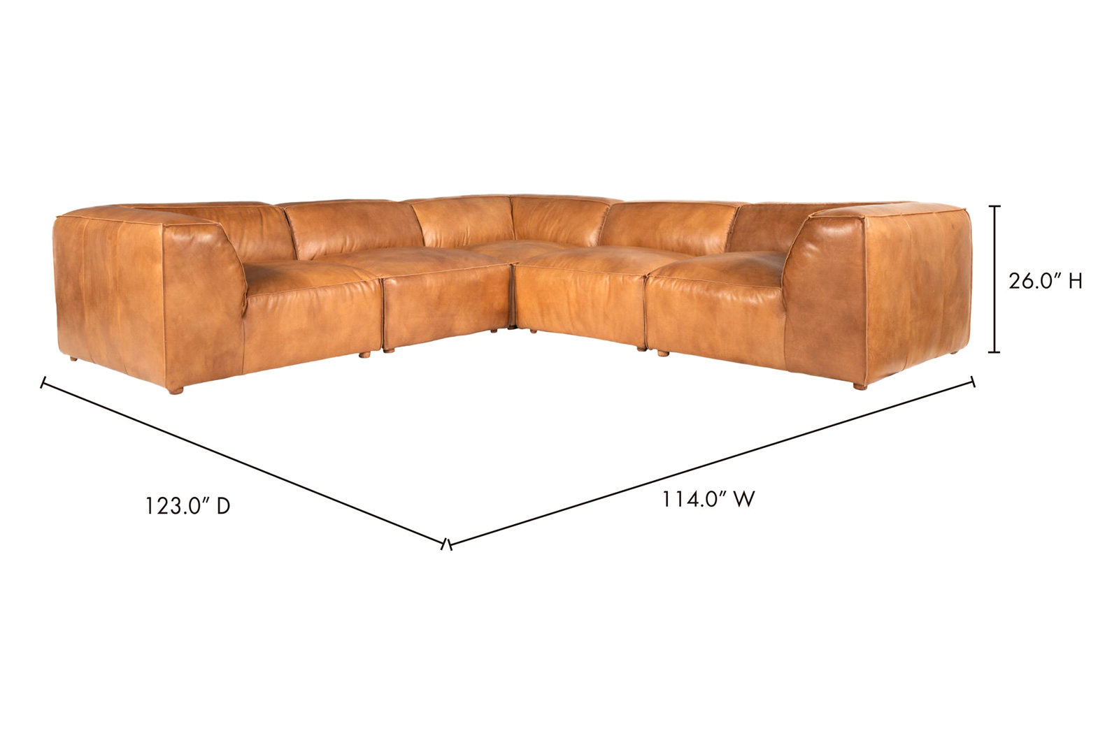 Moe's Luxe Classic L Modular Sectional - Tan