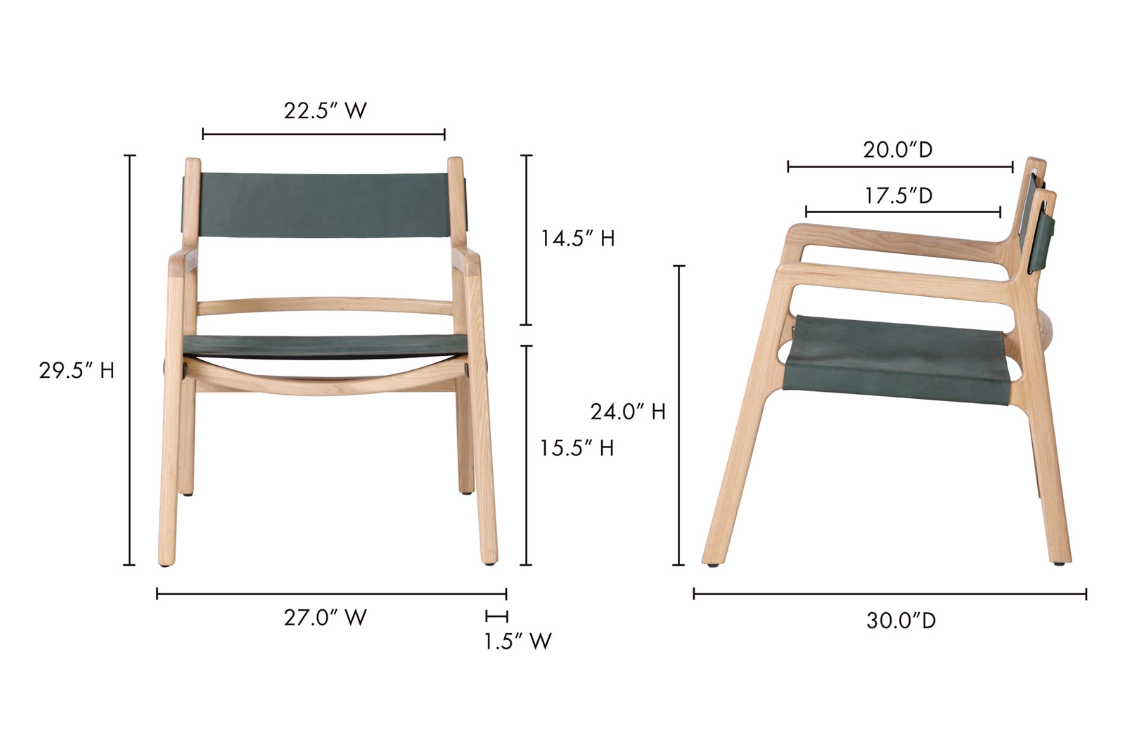 Moe's Kolding Chair - Seagrass Green