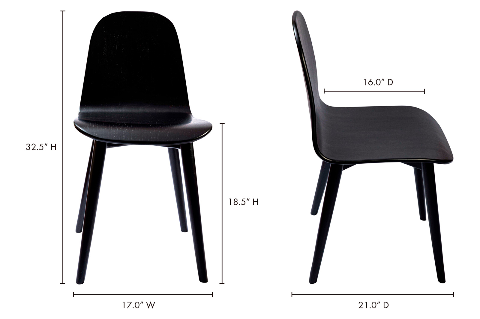 Moe's Lissi Dining Chair - Black