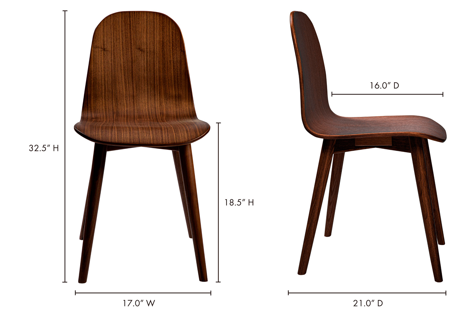 Moe's Lissi Dining Chair - Brown