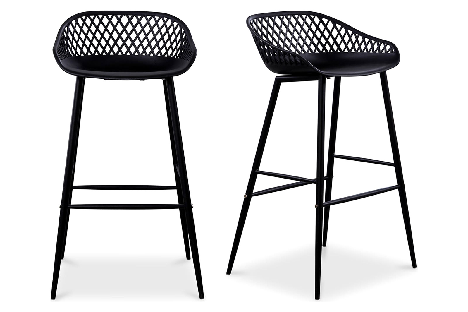 Moe's Piazza Outdoor Bar Stool Set of 2 - Black