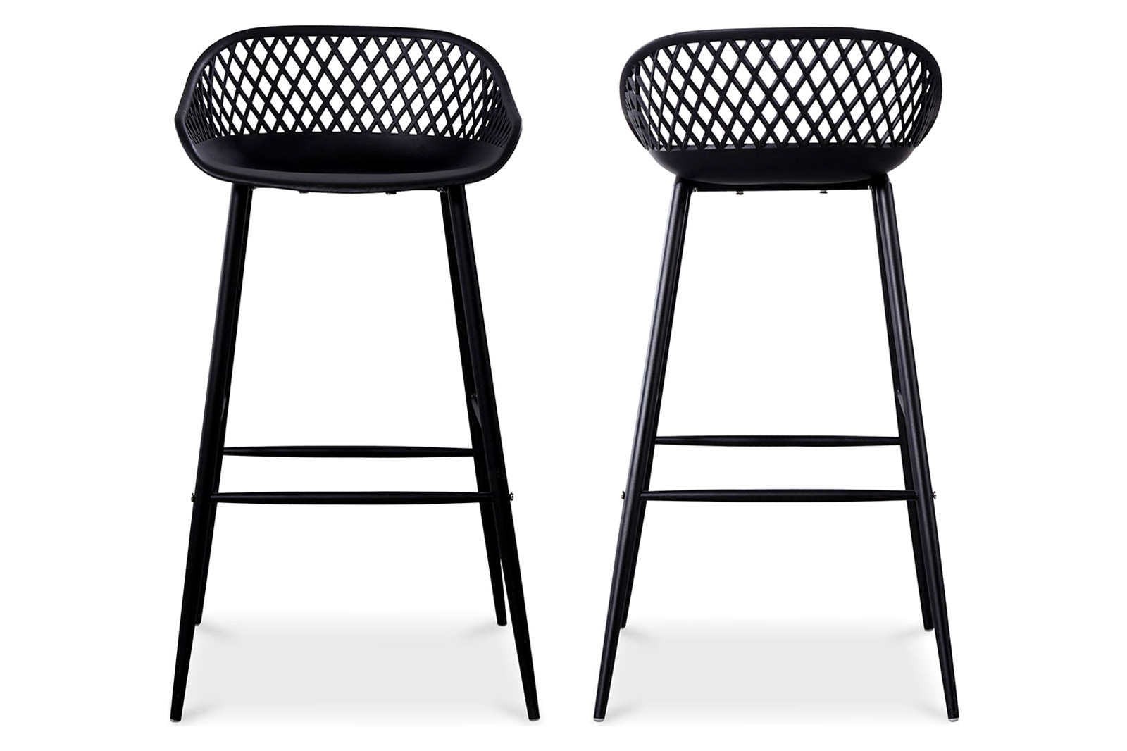 Moe's Piazza Outdoor Bar Stool Set of 2 - Black