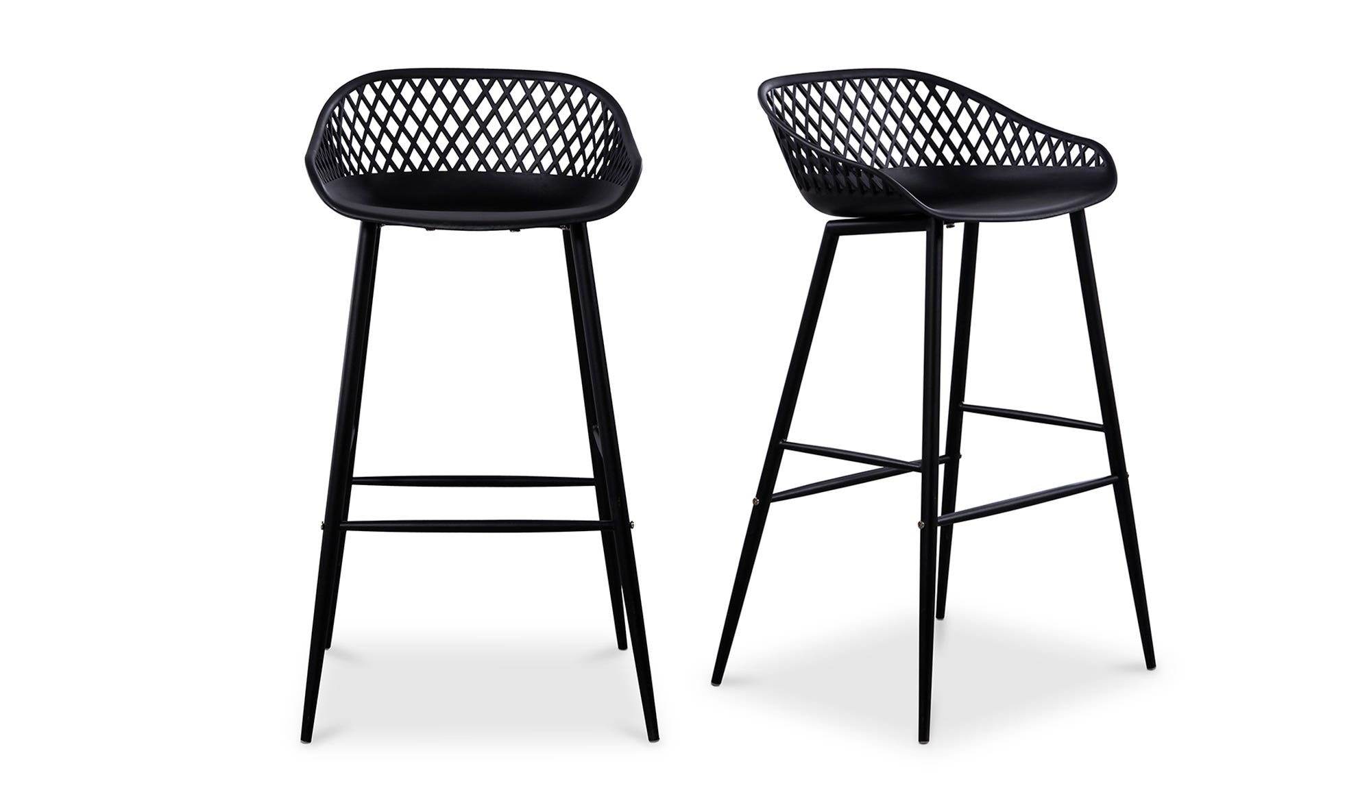 Moe's Piazza Contemporary Outdoor Barstool Set of 2 - Black