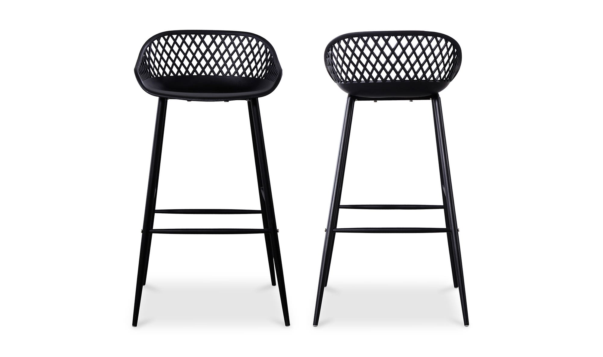 Moe's Piazza Contemporary Outdoor Barstool Set of 2 - Black