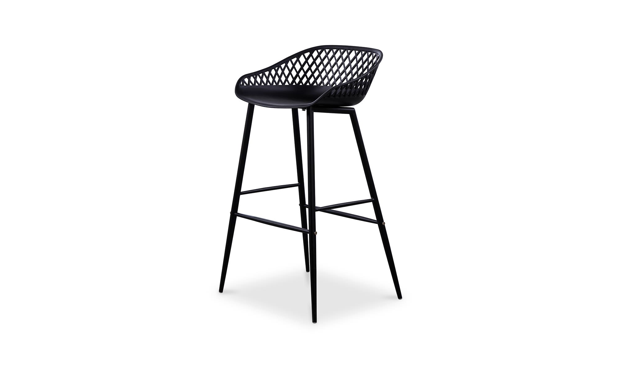 Moe's Piazza Contemporary Outdoor Barstool Set of 2 - Black