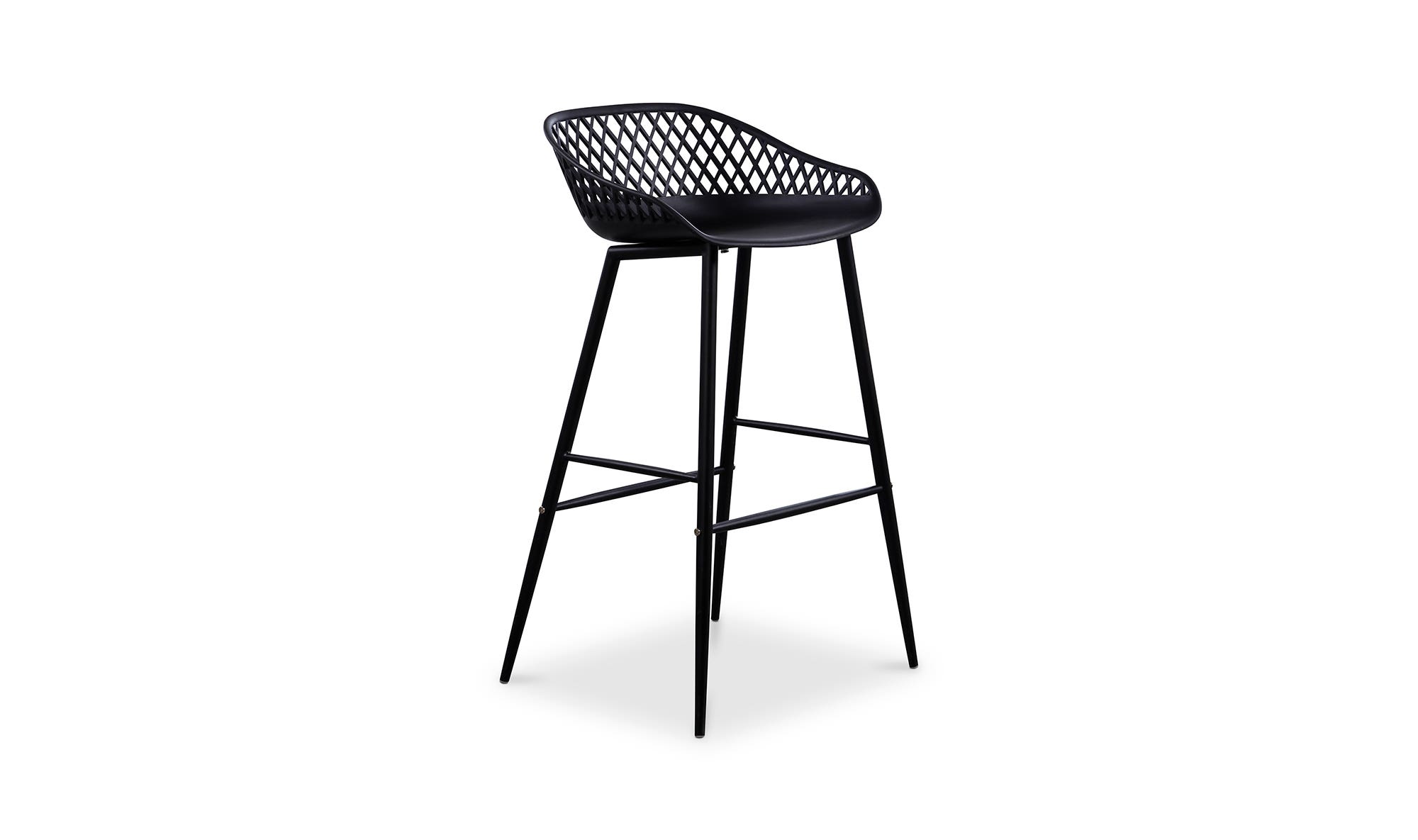 Moe's Piazza Contemporary Outdoor Barstool Set of 2 - Black