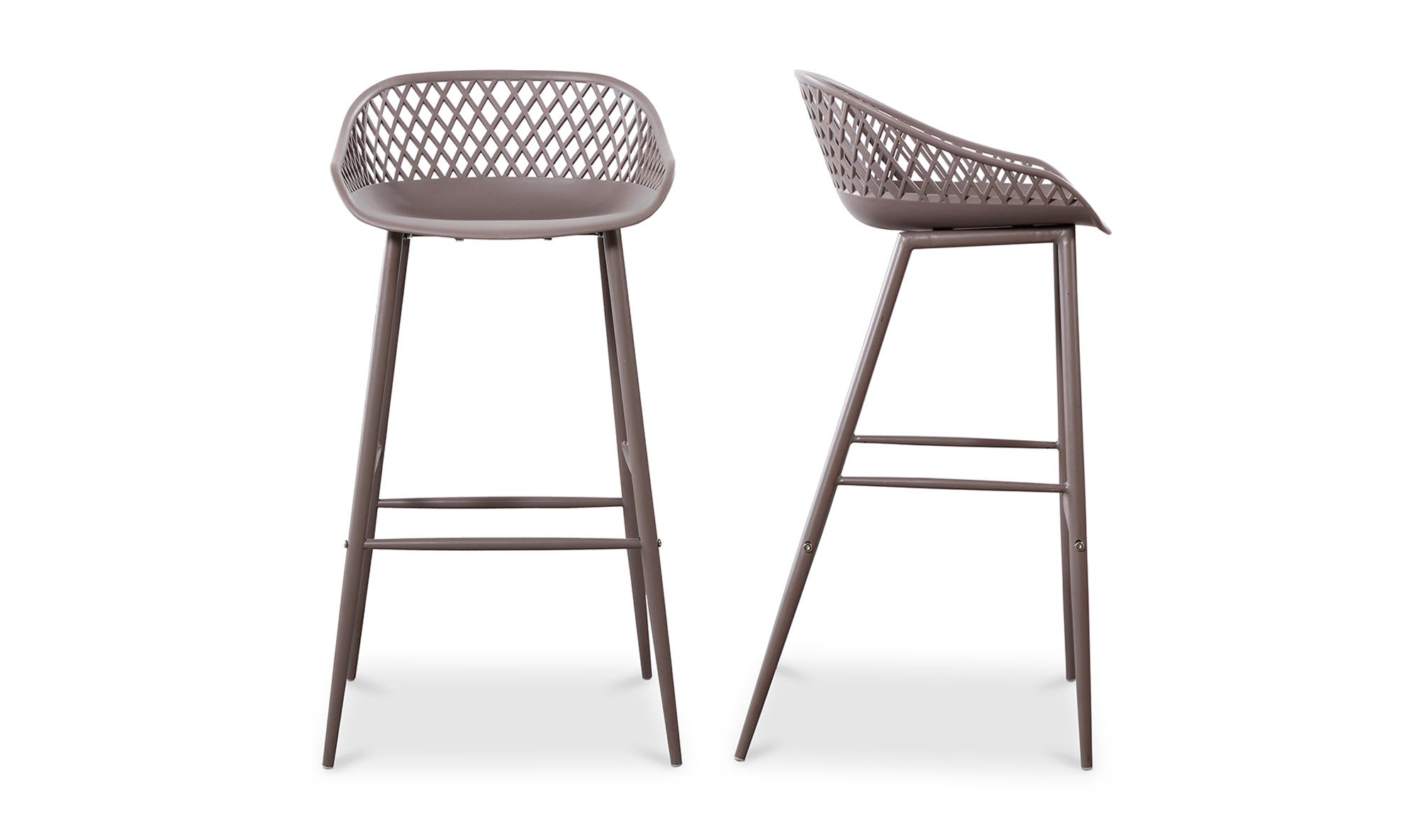 Moe's Piazza Contemporary Outdoor Barstool Set of 2 - Gray