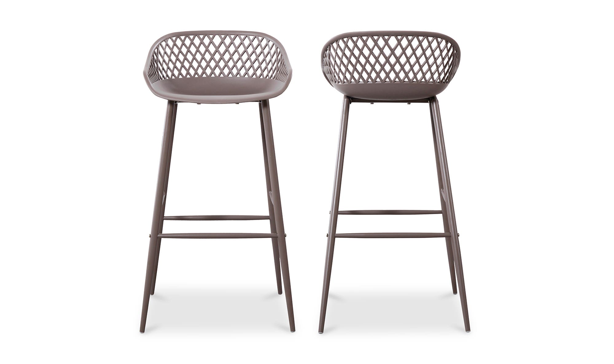 Moe's Piazza Contemporary Outdoor Barstool Set of 2 - Gray