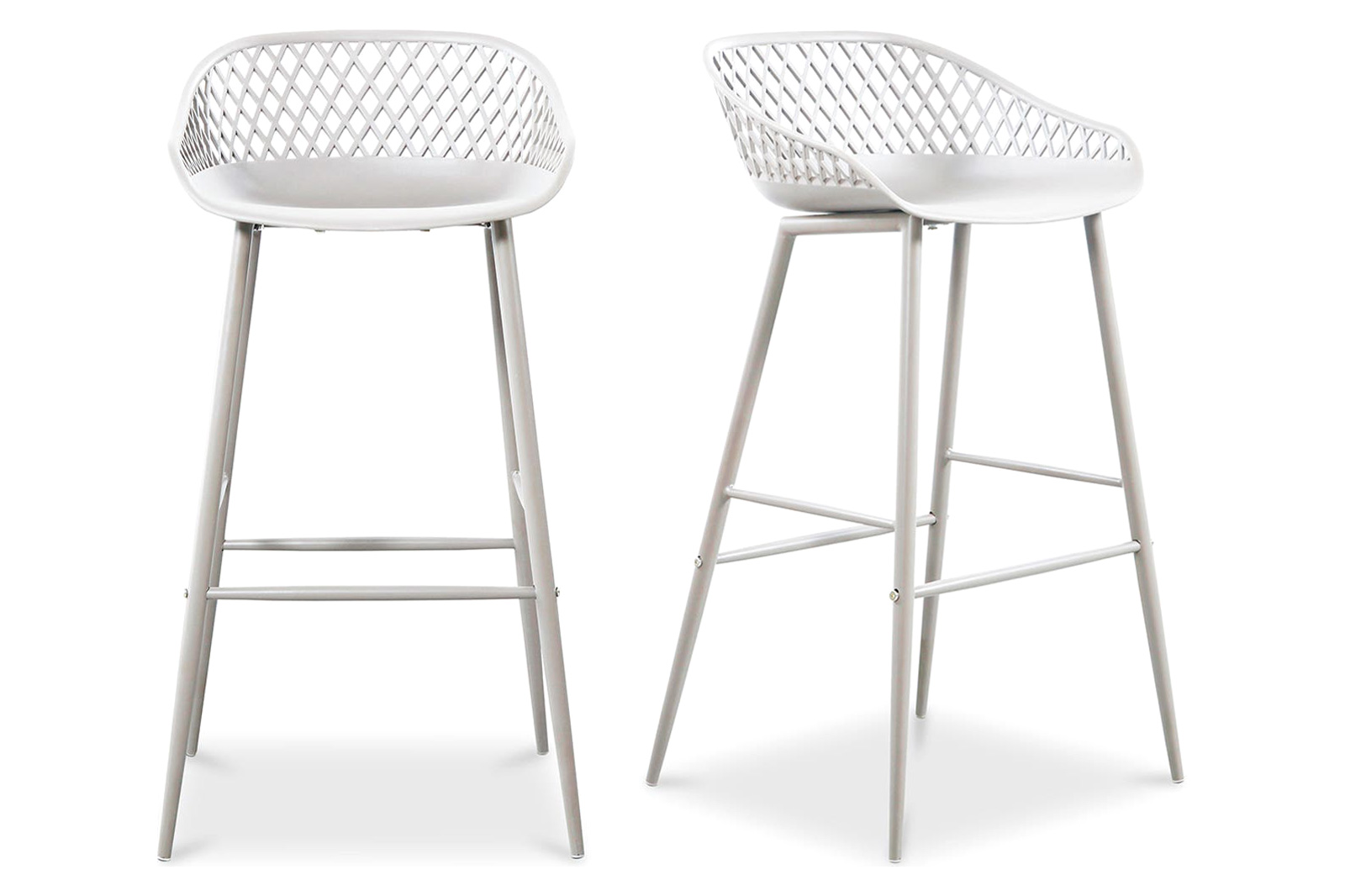 Moe's Piazza Outdoor Bar Stool Set of 2 - White